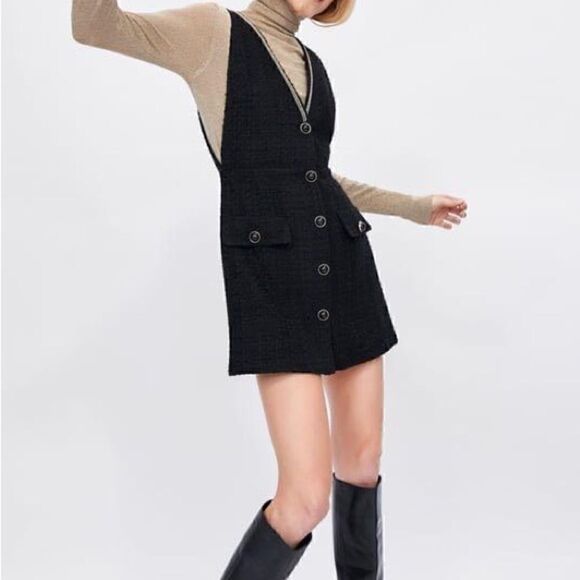 Zara Tweed Mini Dress - Picture 2 of 9